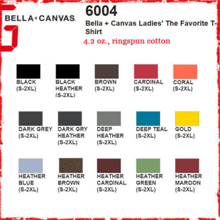 Bella + Canvas 6004 4.2 oz. Ladies' The Favorite Fitted Jersey Women T Shirt (Slim Fit -Special Order)